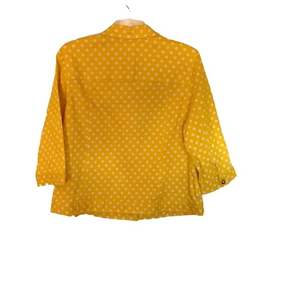 Christopher & Banks Yellow Polka Dot Button-Up Jacket – Sunshine Retro XL ☀️✨ - Picture 2 of 7
